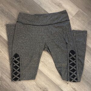 Women's Gray Leggings with Black Accents